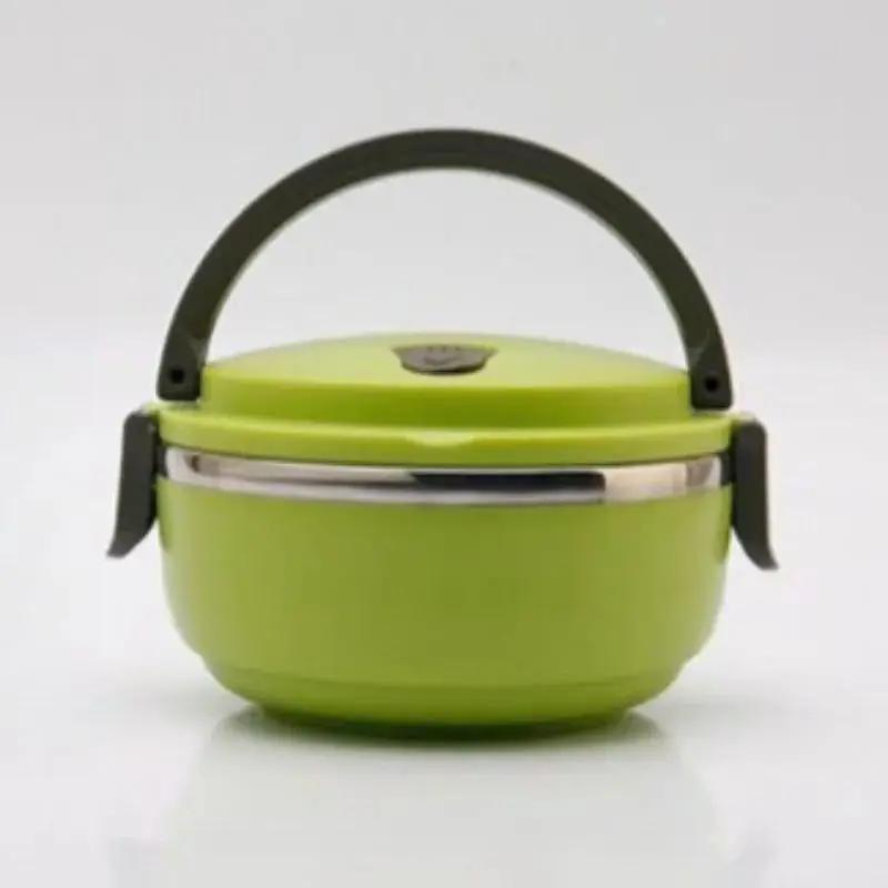 

Многослойный ланч-бокс из нержавеющей стали с термоизоляцией, круглый герметичный ланч-бокс, портативный ручной бенто-бокс для студентов и офисных работников 1Layer Random Color