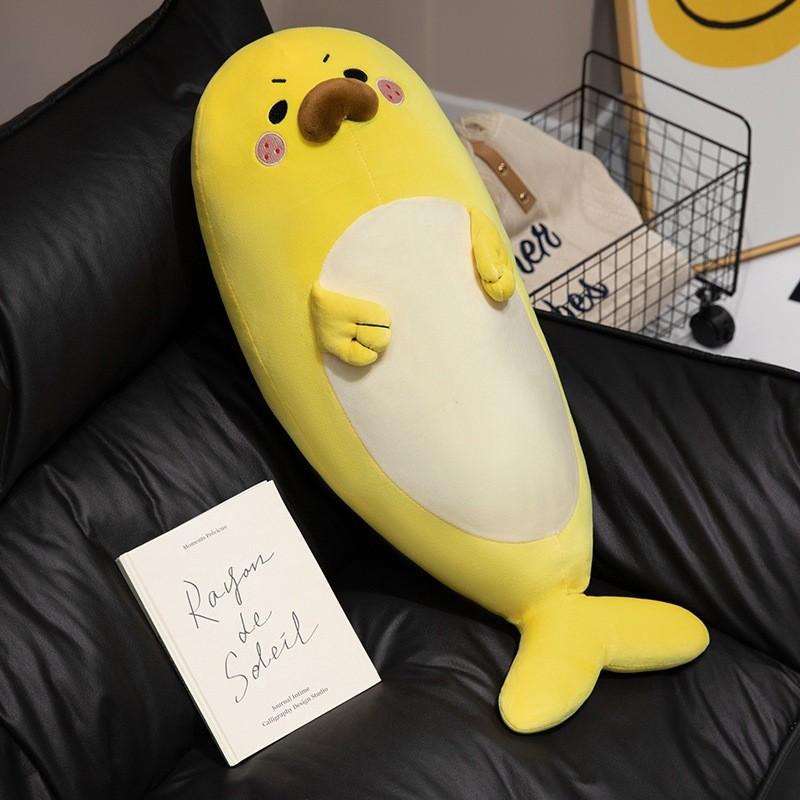 

Bow Tie Seal Plush Toy Marine Animal Stuffed Doll Decoration Kids Gift 65cm Yellow