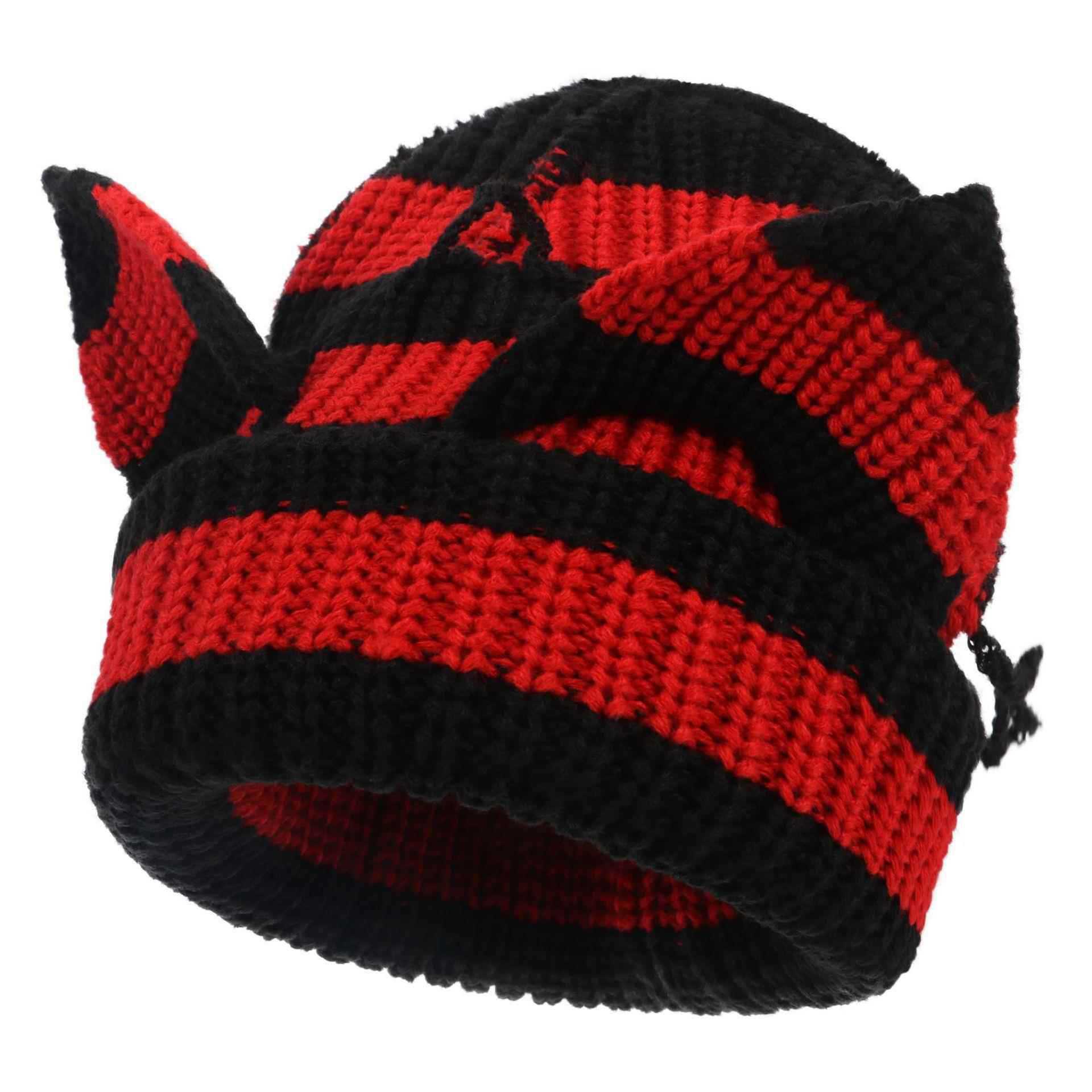 

Cute Cat Ear Hat for Women In FallSeason and ColdSeason Warm and Funny Knitted Wool Hat Thickened Trendy Strong One Size