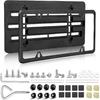 RED WOLF License Plate Bracket Holder With Stainless Steel Plate Frame Kit, Front Bumper Universal Fit Vehicles Truck Mount Holder Adapter Tag Lock