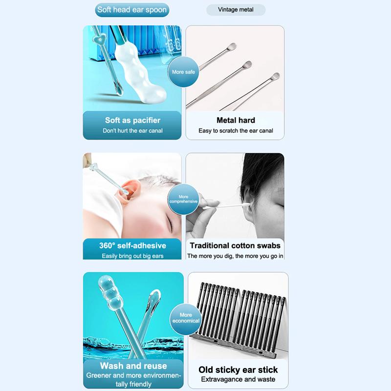 1/3/5 Boxes Sticky Ear Digger Ear Digging Tool Ear Wax Cleaning Special Not Hurt Ear Digging Spoon Ear Digging Cotton Swabs
