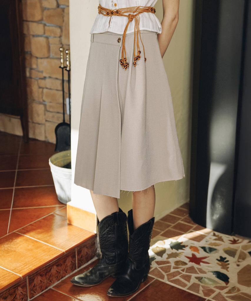 Annies Carmen Pleats Wrap Skirt (Beige)