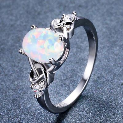 Wih New Goose Egg White Women's Creative Opal Popular Jewelry Women's Accessories Ring
