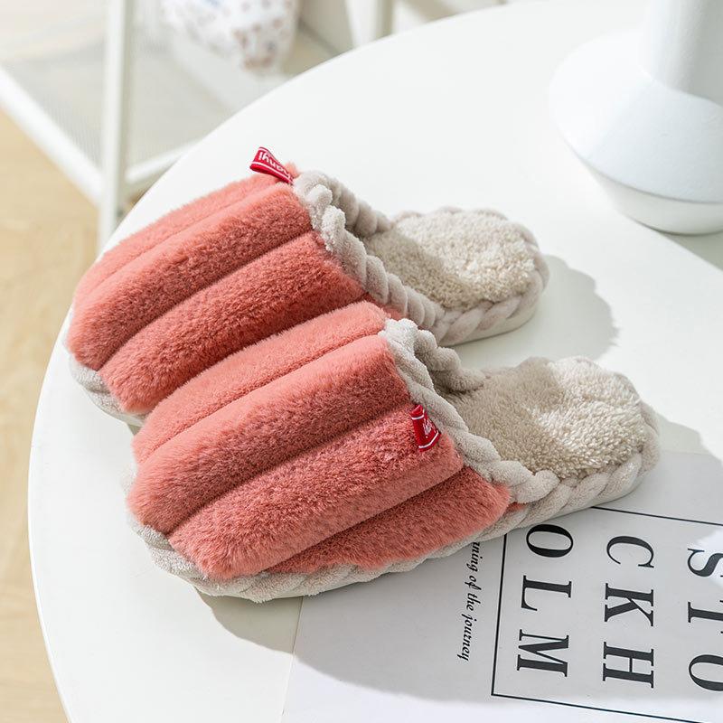 Cotton Slippers for Women In Winter, Suitable for Home Use In Spring and Autumn, Indoor Warmth and Anti Slip Home, Cixi Winter Couple, Plush Men