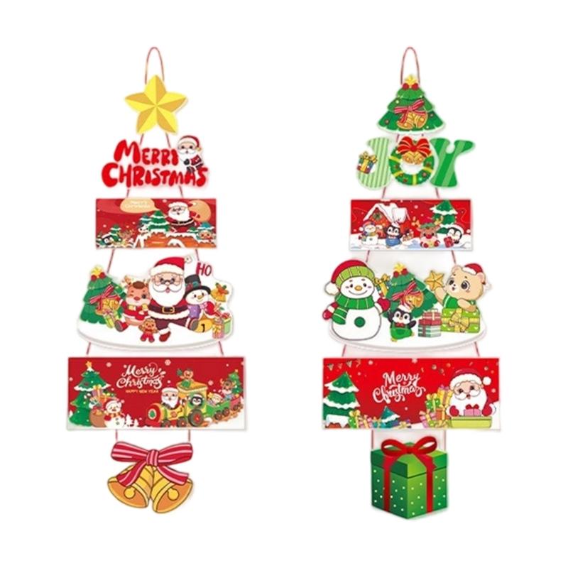 Festival Door Hanging Set Bright Color Modern and Efficient Christmas Wall Art For Home Office Party Decoration