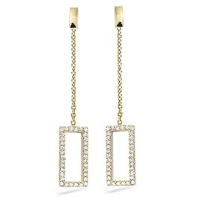 [M1777] - Gold Plated Earrings 'Sissi' White Gold - 50x7 Mm