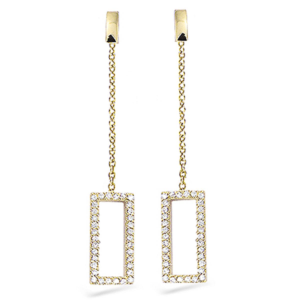 

Les Trésors De Lily [M1777] - Boucles Plaqué Or Sissi blanc doré - 50x7 mm