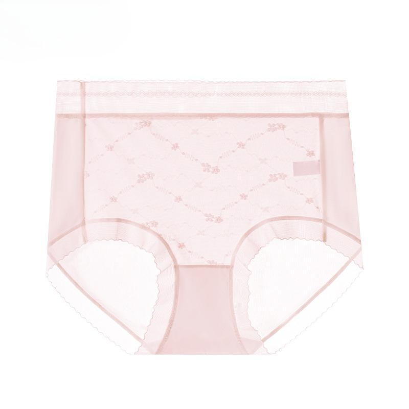 Fashionable Women's Ice Silk Underwear Comfortable Breathable Summer Thin High Waist Plus Size Women's Triangle Panties