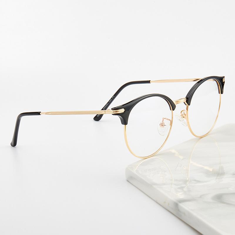 Tr2036 Tr90 Metal Flat Glasses Women, Harajuku Myopia Glasses Frame, Trendy Men'S Literary Glasses Frame
