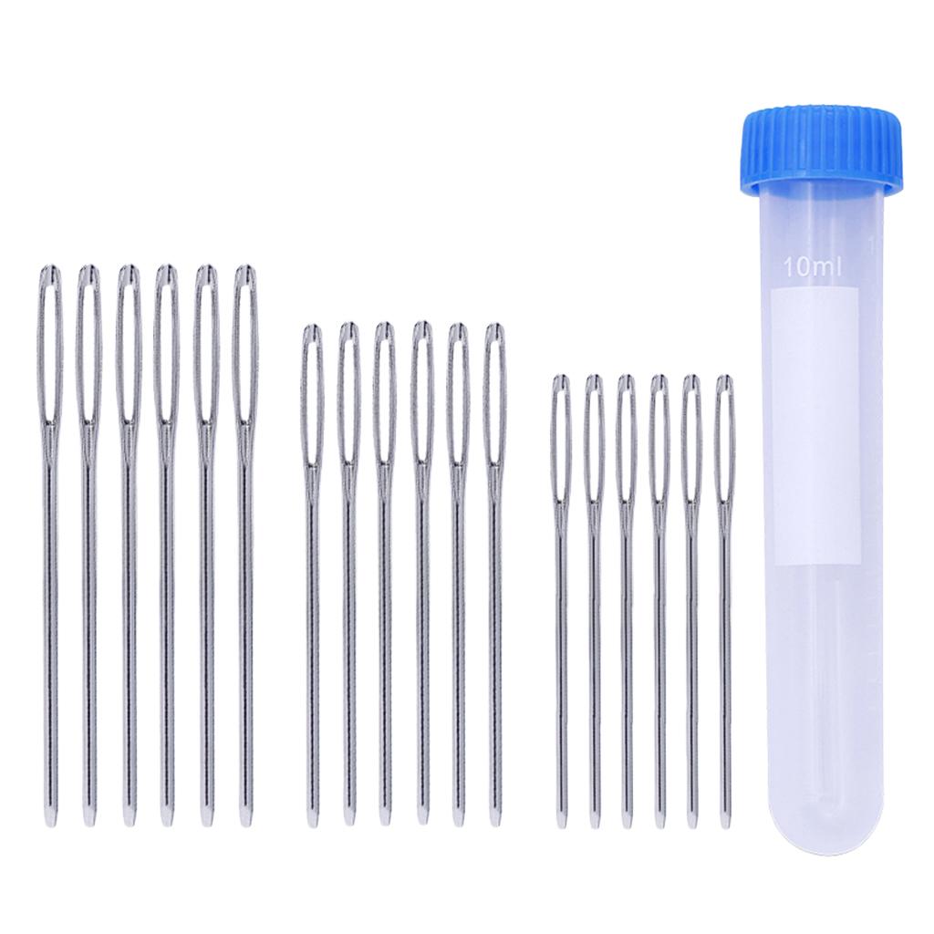 18x Big Eye Hand Sewing Large Eye Stitching With Storage Tube