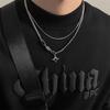 Mangxing double-layer necklace trendy men's sweater chain light luxury niche design hip-hop style couple boys