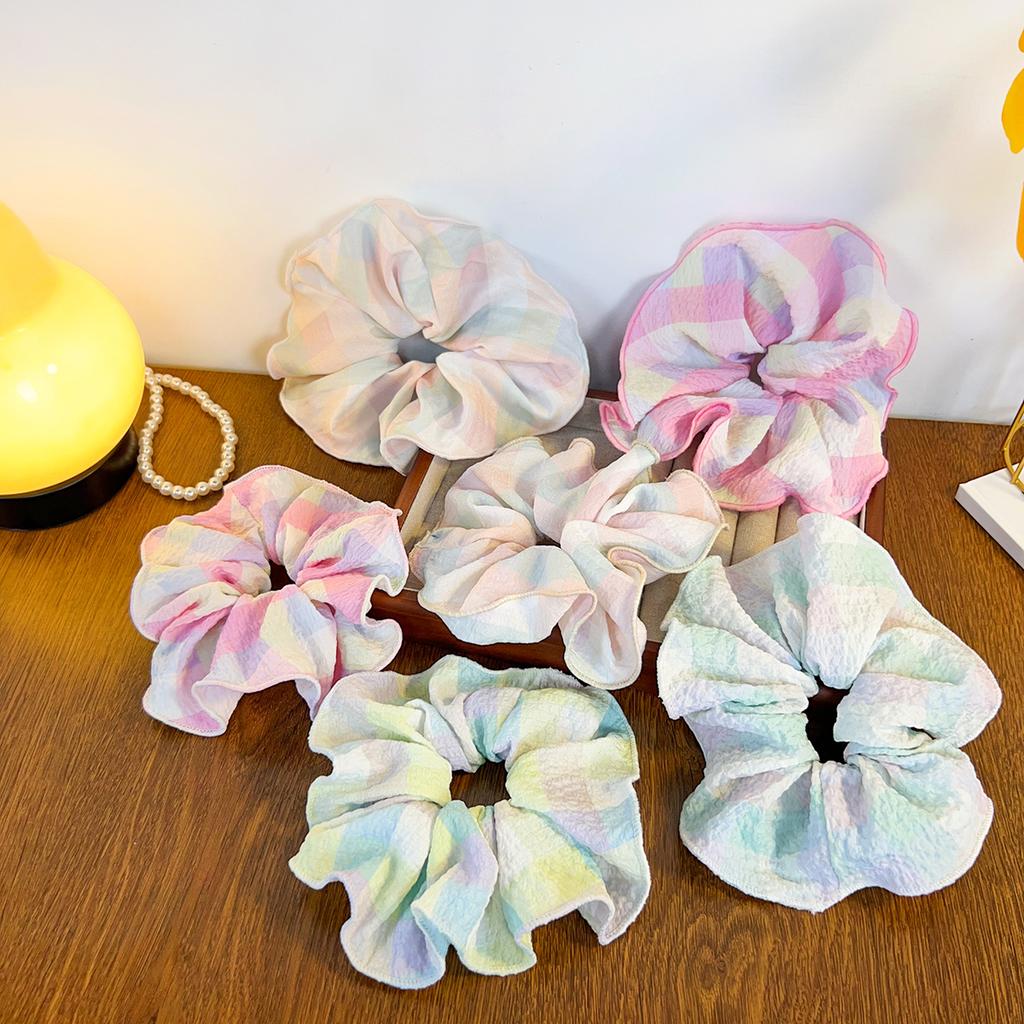 1/3PCS Wrinkled Fabric, Large Intestine Hair Loop, Candy Color, Large Meatball Hair Accessory, Tied Hair Headband, Female