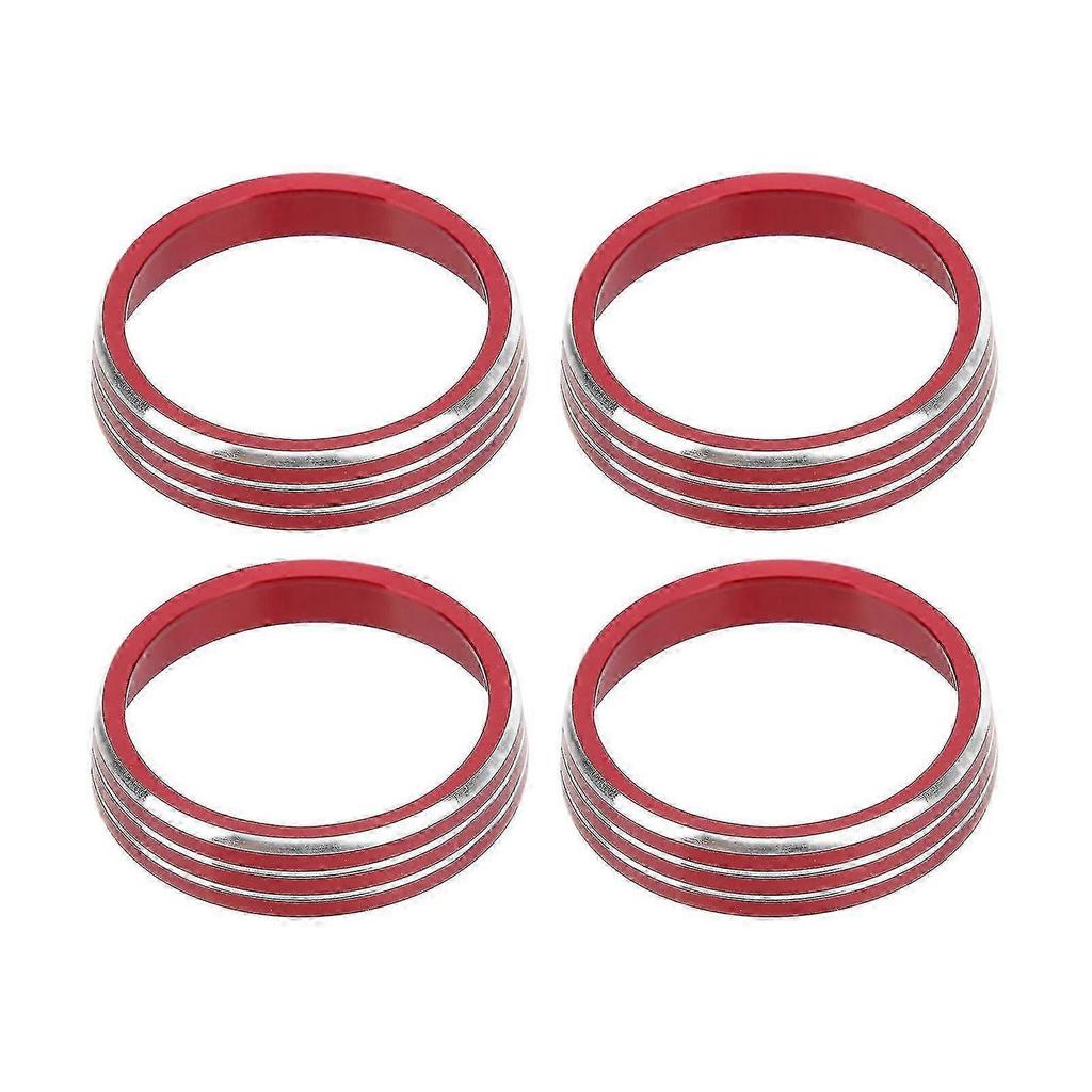 4pcs Red Aluminum Alloy AC Air Vent Knob Trims Rings Replacement for Honda VEZEL XRV 25-26