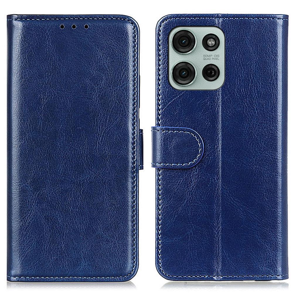 Etui dla Motorola Moto G75 5G Tekstura Crazy Horse Skóra PU Pokrowiec ze Stojakiem na Telefon