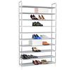 VidaXL Range-chaussures 10 étagères Métal et Tissu non tissé Argenté