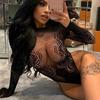 Sexy One Pieces Crotchless Bodysuits For Women Erotic Outfits Mesh Sheer Teddy Jumpsuits High Waist Elastic Long Sleeve Rompers