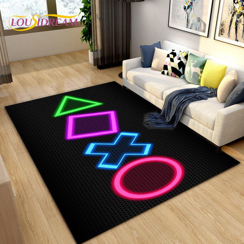 Cartoon Gamer Game Controller Area Rug Large,Carpets Rug for Living Room Children's Room,Kids Play Crawl Non-slip Floor Mat Gift
