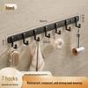 Space-Saving Aluminum Bathroom Towel Rack with Hooks for Wall or Door Mounting