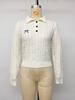 2026 Autumn/Winter Women's Casual Polo Collar Sweater with Bow Embroidery