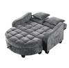 Multifunctional Sofa, 2-in-1 Sofa Bed, Storage Ottoman, Breathable Fabric, Eco-Friendly Eucalyptus Wood, Living Room, Study Room, Bedroom, Dark Gray