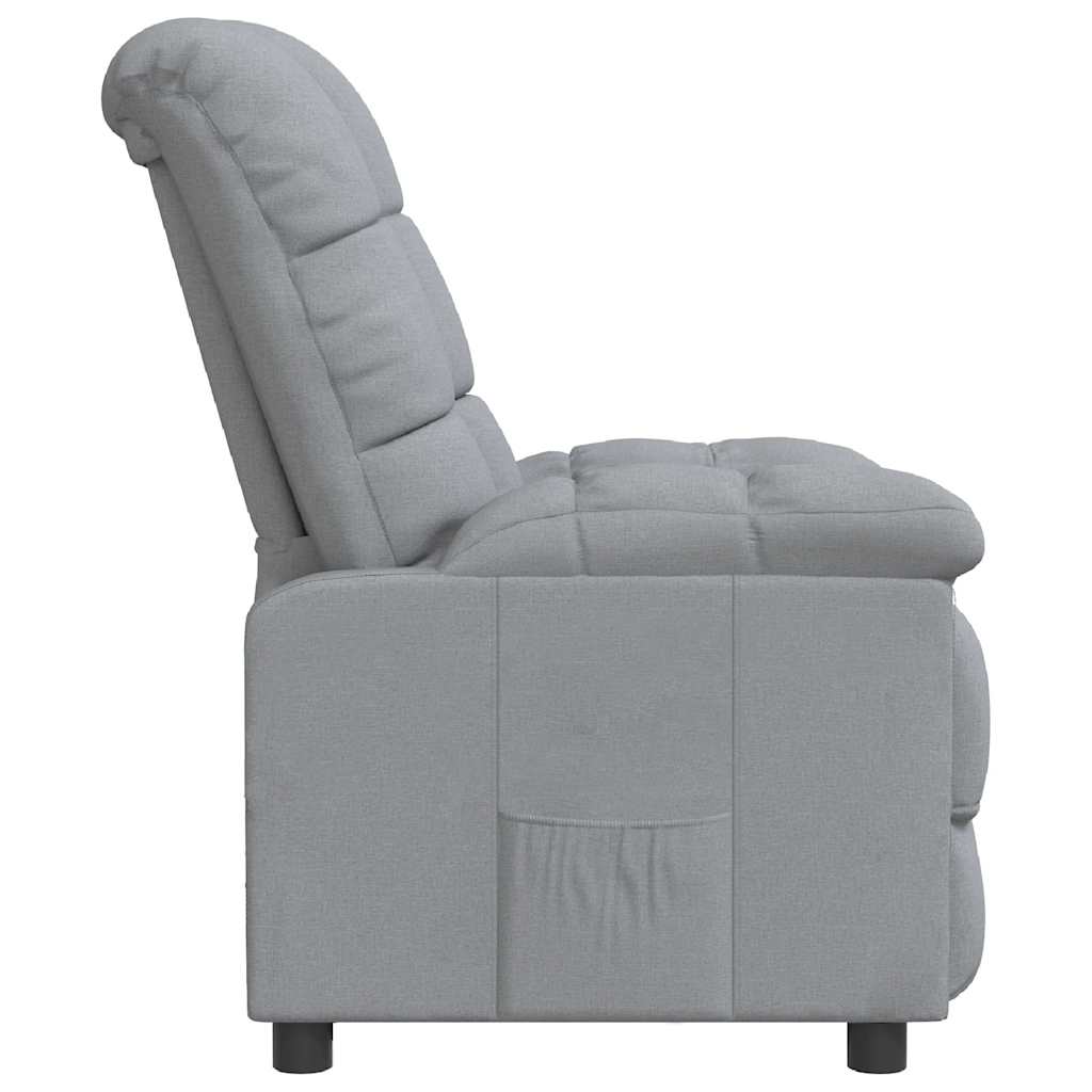 Relaxation Armchair Light Grey Fabric