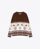 MARIE CLAIRE Snow Flower Rudolph Nordic Wool Blend Round Knit (Mafdkn19Mdw)