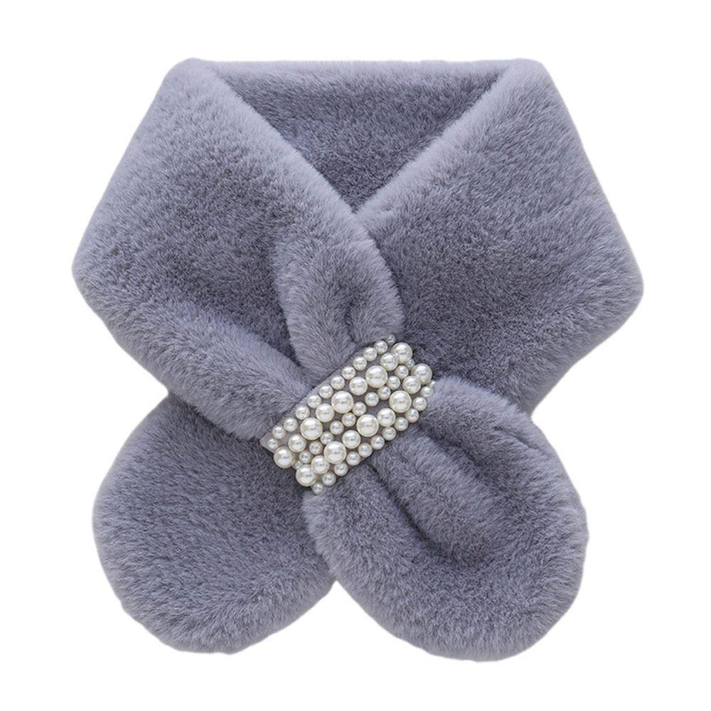 Soft Pearl Plush Scarf Faux Rabbit Fur Korean Style Scarf Cute Faux Fur Scarf Winter Keep Warm