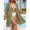 Lotusblatt-Strickjacke für große Damen, lockere Strandurlaubs-Sonnenschutzkleidung, Badeanzug-Überwurfhemd