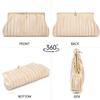 Baisikou Party Bag, Wedding Bag, Large, 2-Way Pleated, Women's HandbagShoulder Bag, Perfect for Receptions and Guests (Champagne Gold)