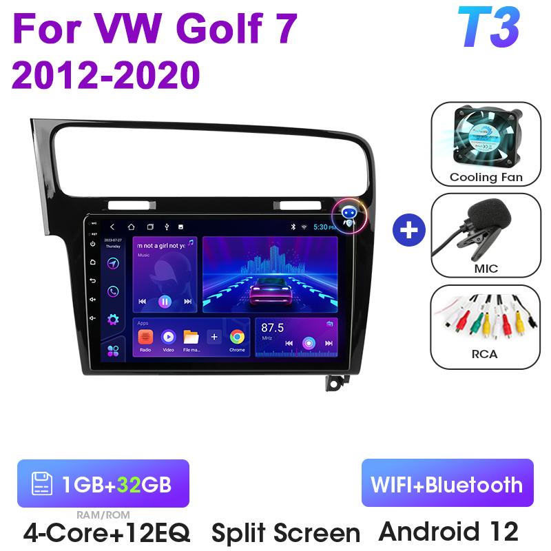 2 Din Android 12 Car Radio For Volkswagen VW Golf 7 MK7 GTI 2011 - 2025 Multimedia Video Player GPS 4G Carplay Auto Stereo QLED