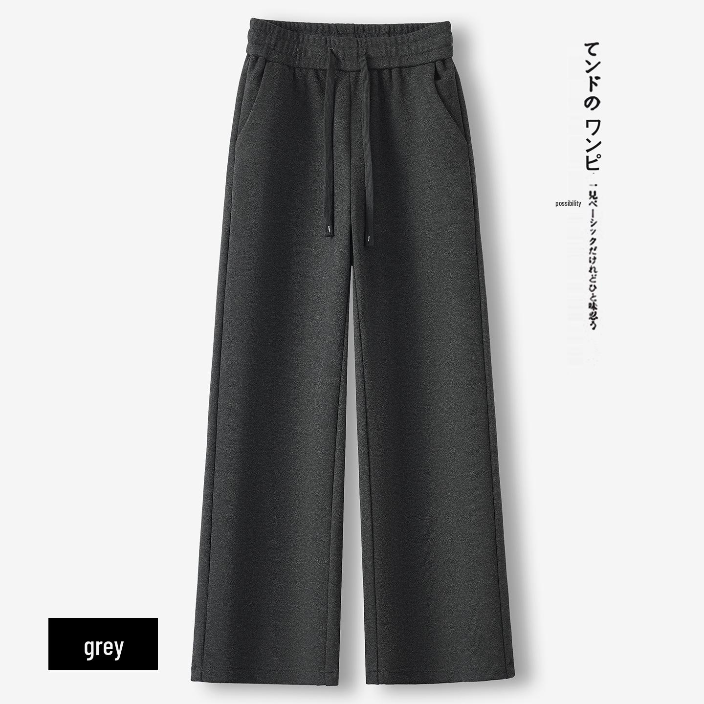 

Women s High-Waisted Wide-Leg Cashmere-Like Winter Pants 2025 29/XL [115-125 kg] черный серый