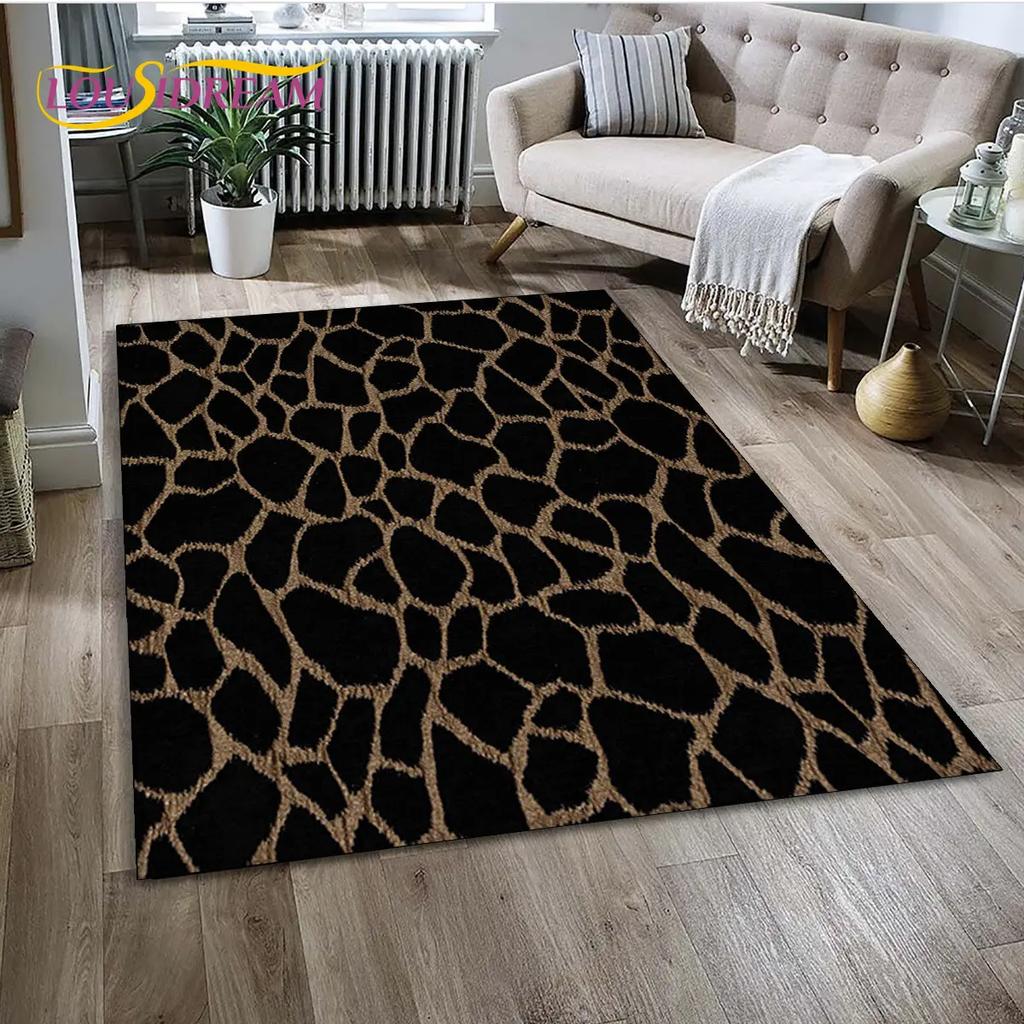 Wild Leopard Print 3D Series Area Rug,Carpet Rug for Home Living Room Bedroom Sofa Doormat Kitchen Decor,kids Non-slip Floor Mat