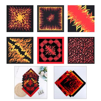 21'' Flames Bandana Head Scarf Turbans for Women Men Street Style Turban Unisex Head Wrap Bandana Fire Pattern