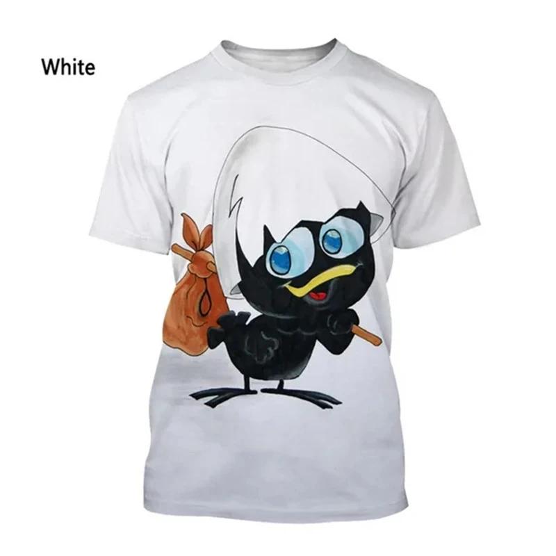 

New Fashion Cartoon Calimero 3D Print T-shirt Boy s and Girl s Summer Casual Short-sleeved Cute Round Neck Tops Designer Tshirt 130