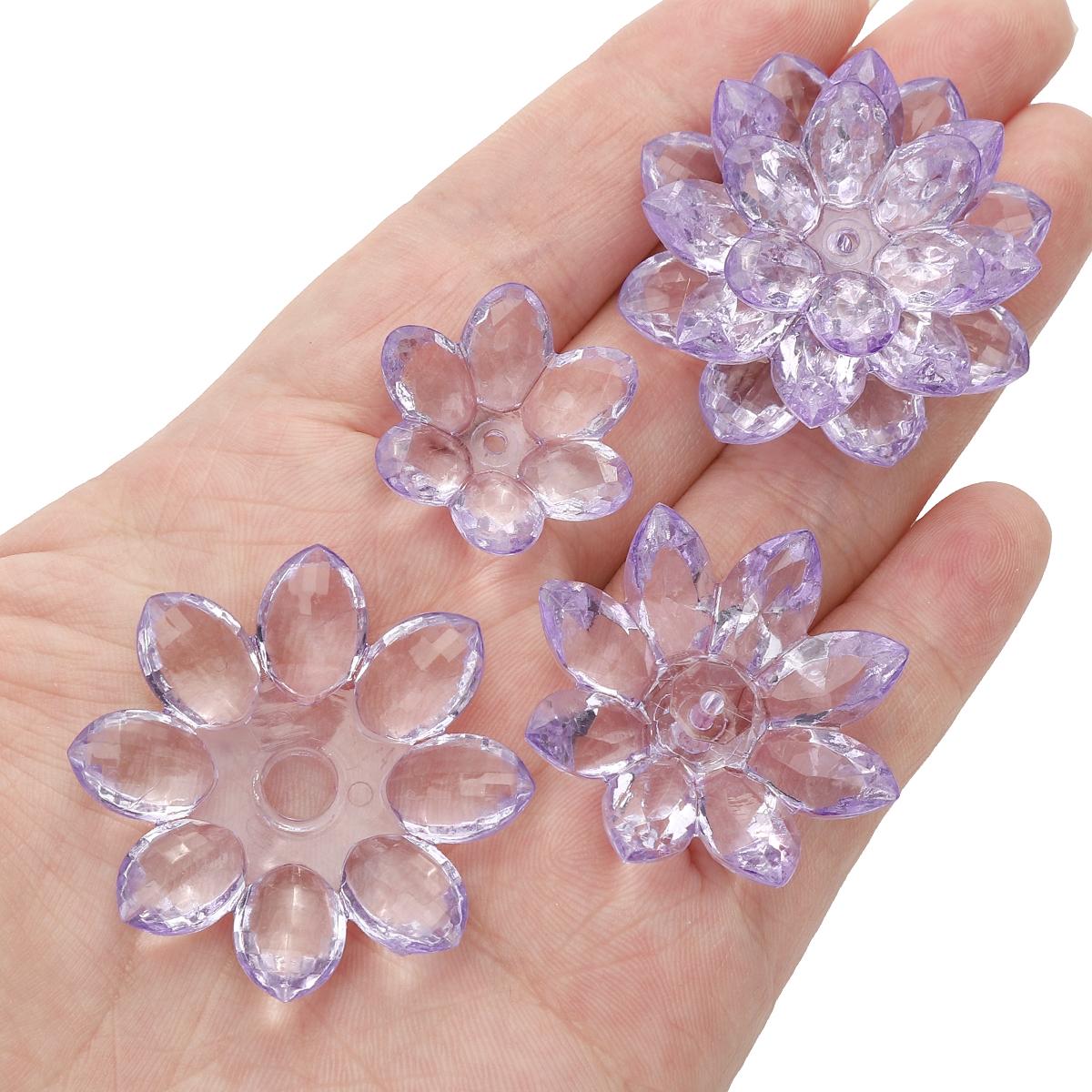 

1 комплект/мешок акриловые прозрачные трехслойные бусины лотоса шарм для самостоятельного изготовления ювелирных изделий аксессуары 1set/bag (3pcs)