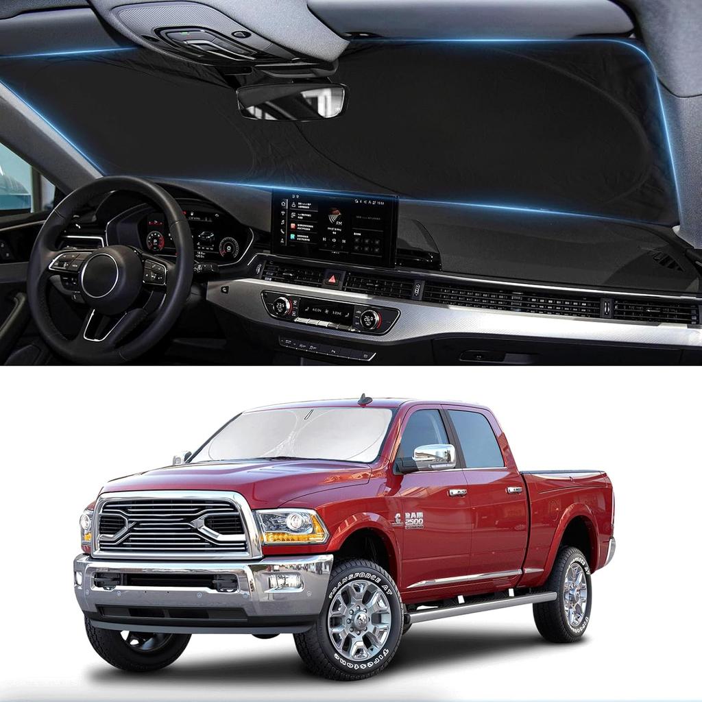 Sunshade For Ram Sun Shade Fit 2010-2025 2026 Dodge RAM 2500 3500 Truck Accessories Windshield Cover For Ram 2500/3500/4500/5500 Sun Visor Fits 2Dr