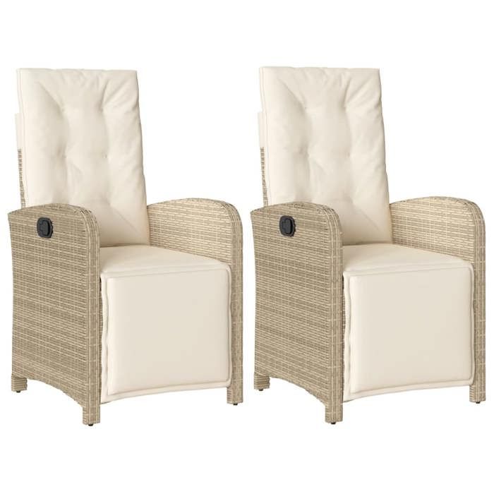 VidaXL Chaises inclinables de jardin lot de 2 avec repose-pied rotin 365196