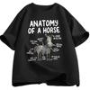 Anatomie eines Pferdes Shirt Lustiges Pferdeliebhaber Shirt Männer Frauen Grafik Streetwear Kurzarm T-Shirt Harajuku Herrenbekleidung Sommer