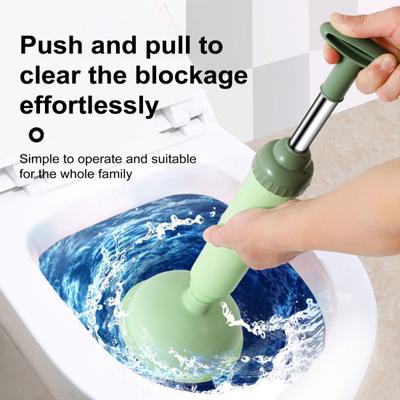 Hochdruck-Toilettenkolbenpumpe aus Silikon, Abflussreiniger gegen Verstopfung, leistungsstarker Saugnapf, Teleskopgriff, Toilettenverstopfungsentferner