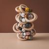 Baby Toys 1Pc Wooden Rattle Ring Teething Nursing Bracelets Bpa Free Silicone Bead Music Rattle Hanger Newborn Educational Toys