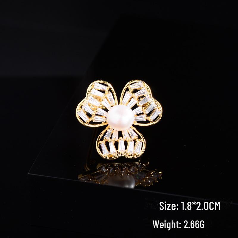 Broșă Elegantă cu Zircon Micro-Incrustat: Accesoriu de bijuterie la modă, potrivit pentru orice ținută, pentru vară