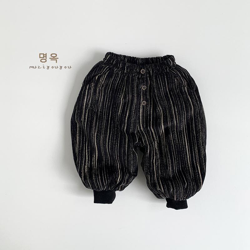 Kids Corduroy Fleece Lined Thickened Warm Casual Winter Pants For Boys And Girls