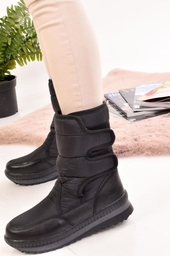 Women Modern Stylish Fashion Boots Unisex Snow Boots Thermal Fur Lined Velcro Non-Slip Sole Boots