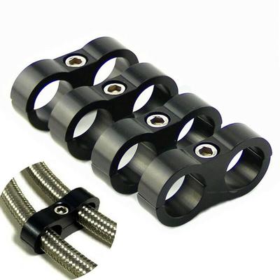 Aluminum Alloy Divider Clamp Double Hole Oil Line Clamp Aluminum Line Separator Fitting