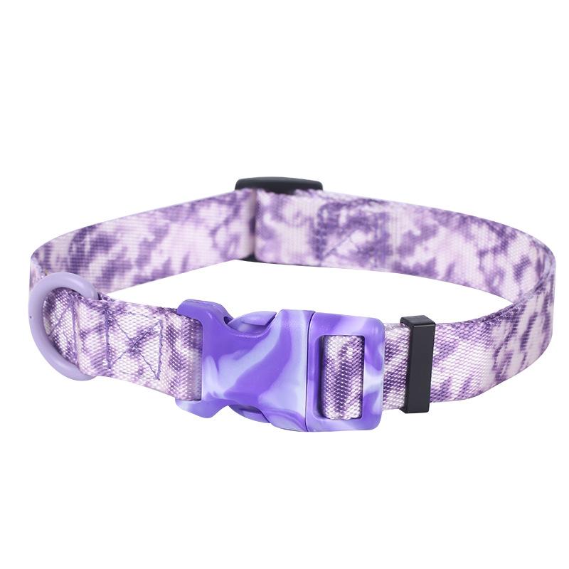 

Pet tie-dye webbing dog walking rope chain Teddy Golden Retriever large and medium sized pet dog leash dog walking rope S size (1.5cm * 150cm)