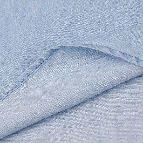 Mini Sukienka z Falbankowym Rękawem Jednolity Kolor Damska Luźna Sukienka Dżinsowa z Okrągłym Dekoltem