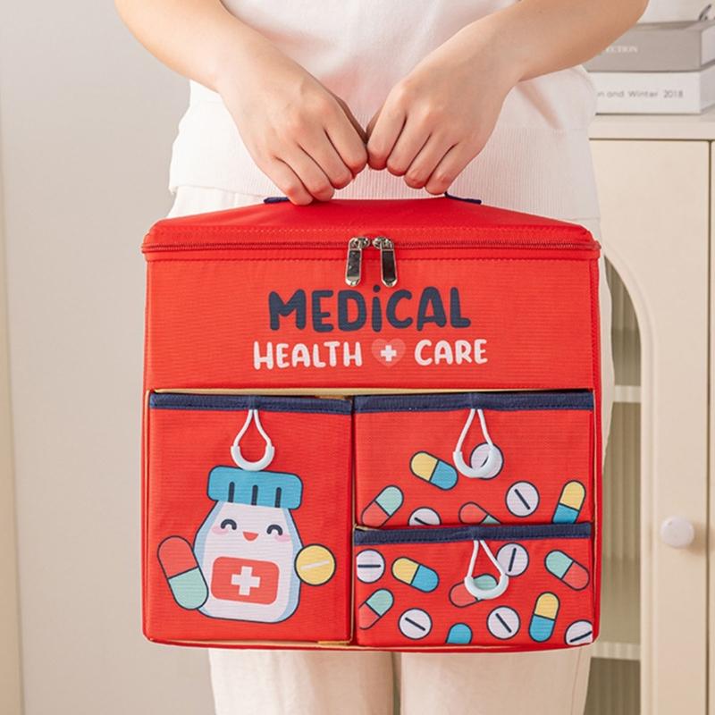 Portable Hand Carry Medicine Storage Box Foldable Multiple Drawer Compartment for Organized Home Use