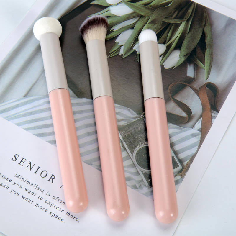 Set da 3 pezzi Pennelli per Trucco Correttore Pennello Morbido Multifunzionale Per Bellezza Cosmetica Rossetto Cipria per Labbra Fondotinta Contouring