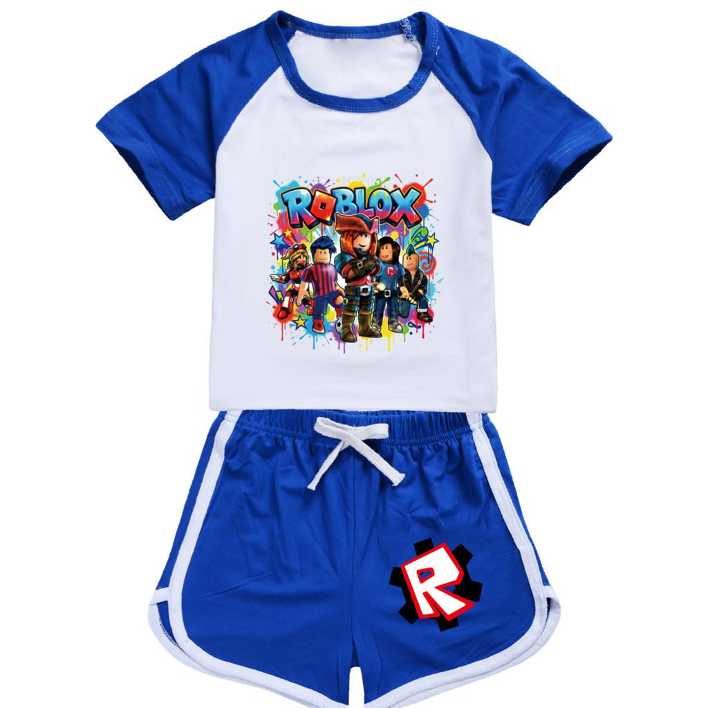 5578 Kids Boys Girls Roblox Printed Top Pants Sport Tracksuit Clothes Set
