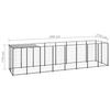 VidaXL Black Kennel 4.84 M² Steel Enclosure for Puppies Cage Dogs Outdoor 3082200